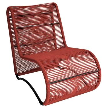 Imagem de Poltrona Para área Externa Portugal Em Alumínio E Cordão Vermelho