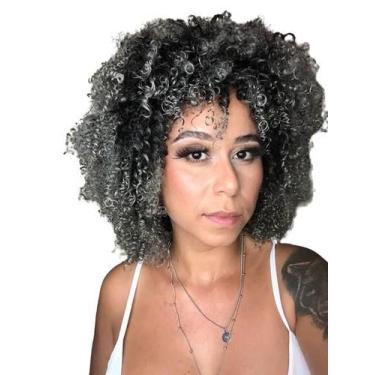 Imagem de Peruca wig black cacheada diversas cores fibra orgânica - Lace Front B