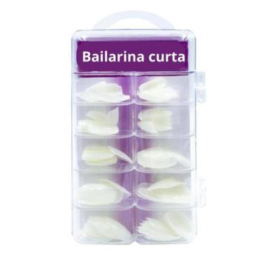 Imagem de Unhas Postiças Tips Profissional Bailarina Curta 100Und Nail - LE DESI