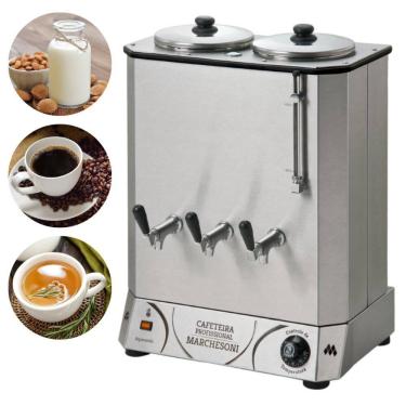 Imagem de Cafeteira Profissional 2 Reservatórios 6 Litros Máquina de Café Elétrica Marchesoni