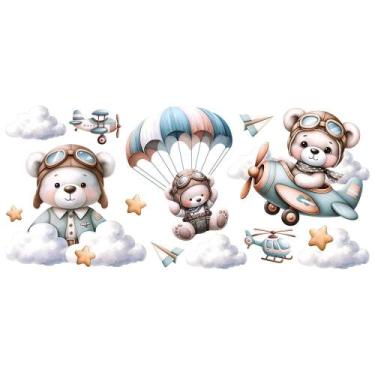 Imagem de Transfer Textil Barra - Ursinho Aviador - Litoarte