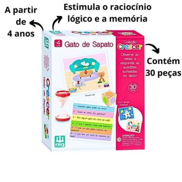 Imagem de Jogo Educativo Gato de Sapato Brinquedo Didatico 30 Cartas Nig Brinque