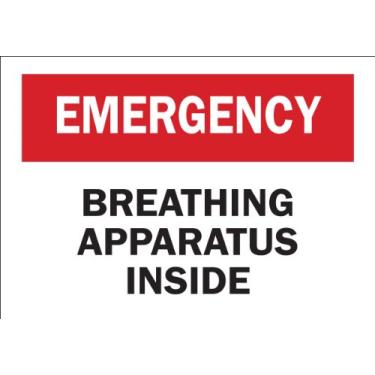 Imagem de Brady Alumínio 41220, 17,8 cm x 25,4 cm Legenda de placa de emergência, Aparelho de respiração dentro"