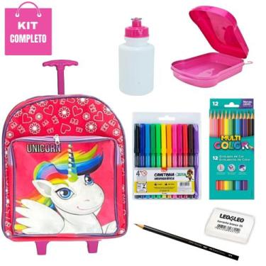 Imagem de Kit Mochila Infantil Escolar Material Completo Para Menina - Njhoy
