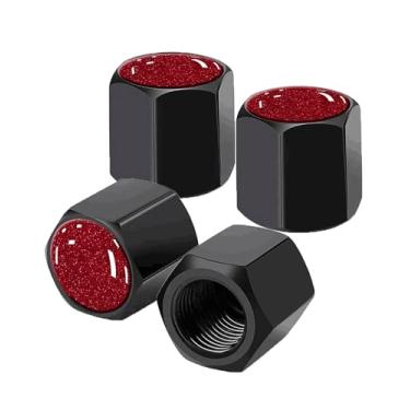 Imagem de Pacote com 4 tampas de haste de válvula de pneu, tampas de haste de roda de carro, tampas de válvula de ar de alumínio, ajuste universal para carros, SUVs, caminhões, bicicletas e motocicletas