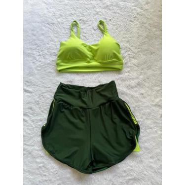 Imagem de Conjunto Feminino de Academia Short duplo e Top bojo Fitness - PIJAMAS