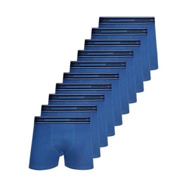 Imagem de Kit com 10 Cuecas Boxer Lupo 523-003, Azul, GG