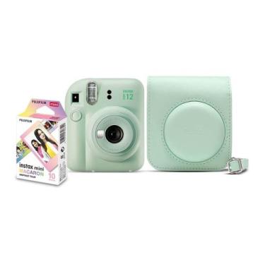 Imagem de Kit Câmera Instax Mini 12 Verde com Bolsa e 10 Filmes Macaron - Fujifi
