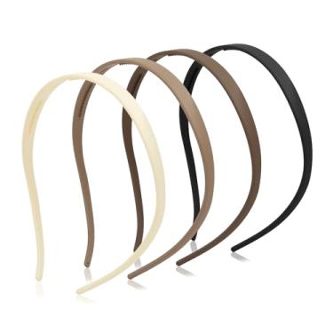 Imagem de WOVOWOVO Fitas de cabelo flexíveis projetadas para usuários de óculos, faixas de cabelo de plástico com pente de dentes skinny, sem pressão, faixas de cabeça finas para cabelo feminino, faixas de