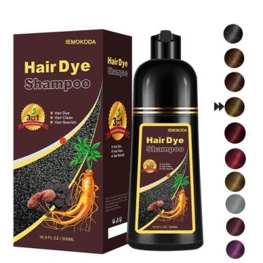 Imagem de Shampoo natural de tintura de cabelo castanho castanho 3 em 1, xampu i