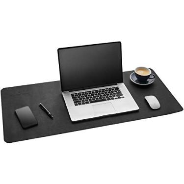Imagem de Gallaway Leather Protetor de mesa, almofada de mesa de escritório - grande 91 cm x 43 cm, preto, capa para tapete de mesa de computador