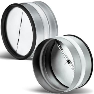 Imagem de Copkim 2 peças de amortecedor de draft de 10 cm, bloqueador de corrente de ar unidirecional, rolha de fluxo de ar unidirecional, inserção de canalização, obturador de ventilação de metal para secadora