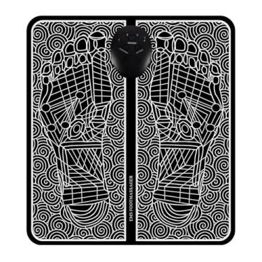 Imagem de Massageador de Pés EMS Elétrico – Tapete Dobrável com Estimulação Muscular, Acupuntura, 8 Modos e 19 Níveis – Alívio de Dores, Fadiga e Relaxamento Portátil