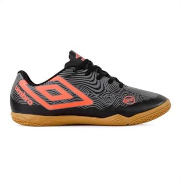 Imagem de Chuteira Infantil Futsal Umbro Orbit Jr Preto/Cinza 36