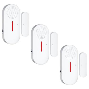 Imagem de WimuPath Alarme De Porta E Janela, Alarmes 110 Db Para Segurança Infantil, Antirroubo Com Sensor Sem Fio - Piscina, Casa (3 Peças)