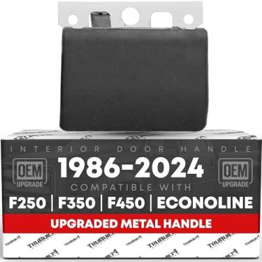 Imagem de Maçaneta da porta do motorista frontal/traseira, metal atualizado - compatível com Ford F-250 F-350 F-450 F-450, 88-24 E-150 E-250 E-350 Econoline, 86-97 Aerostar - preto texturizado - OEM