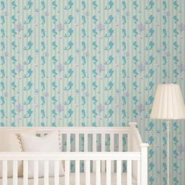 Imagem de Papel de Parede Infantil Sereia Fundo do Mar - CASA H