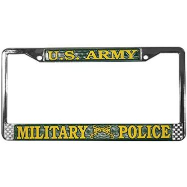 Imagem de Moldura de placa de licença militar da polícia dos EUA (metal cromado)