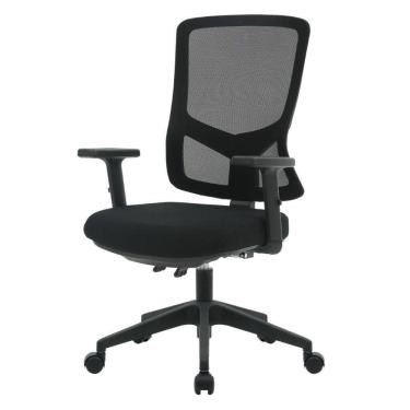 Imagem de Cadeira Escritório Nr-17 Londres Diretor C/ Braços Fratini Encosto Tela Mesh Preta Base Rodízio