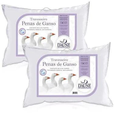 Imagem de Kit 2 Travesseiros 45x65cm 100 Penas De Ganso Daune