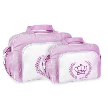 Imagem de Kit Sacola e Frasqueira Bebê Mave Baby Liso, Rosa