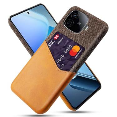 Imagem de Capa para VIVO iQOO Z9 Turbo,Tela e tampa de couro PU,Anti-deslizante,Resistência à impressão digital,Caso de proteção de 360°com 1 slot de cartão atrás-Brown