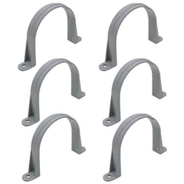 Imagem de TOMSHIELE Tiras de tubo de PVC de 10 cm, 6 peças, braçadeiras de conduíte de plástico confiáveis de 2 furos para montagem segura e organizada de conduítes de tubos de PVC e cabos certificados pela UL