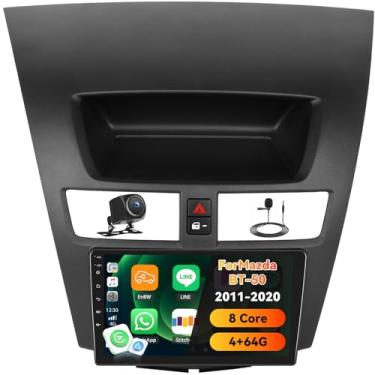 Imagem de [4+64G] Qualcomm Android 15 estéreo automotivo de 8 núcleos para Mazda BT-50 2011-2020 com carro sem fio e Android Auto, rádio automotivo de 22 polegadas com link espelhado, Bluetooth 5.1 FM/RDS DSP