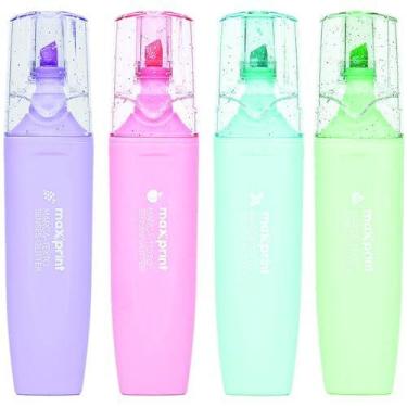 Imagem de Caneta Marca Texto 4 Cores Glitter Com Cheirinho - MAXPRINT