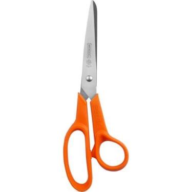 Imagem de Tesoura Multiuso Fio Liso Laranja 22Cm - MUNDIAL