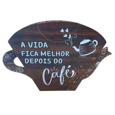 Imagem de Porta Filtro de Papel para Coador de Café Decorativo - Vida com Café -