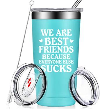 Imagem de Melhores Amigos Presentes para Mulheres - Somos Melhores Amigos Porque Todos os Outros Sucks - Presentes de Amizade Divertidos para Colegas, Irmã, Ela, Bestie, Colega de Quarto, BFF - Bojo de Presentes de Aniversário de Natal, Fino, Best Friends Gifts-Mint, 20oz