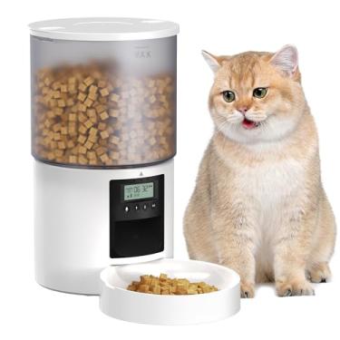Imagem de Alimentador automático para gatos: Dispensador de comida de gato com temporizador programável - Tigelas inteligentes para gatos com gravador de voz de 10s - Suporte de alimentador elétrico para cães