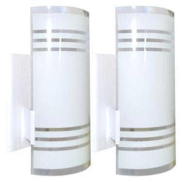 Imagem de Kit 2 Arandela Calha de Parede Com Vidro Pintado - Jota Iluminação Ind