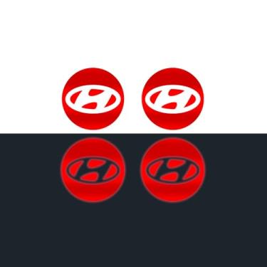 Imagem de IPG Decalque feito para Hyundai 2011-23 Sonata/Azera/Santa Fe (decalque de 5,5 cm - tampa central de 5,9 cm) fora do logotipo adesivos externos (4 unidades) (Série refletiva - vermelho)