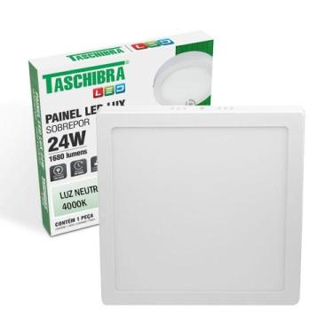 Imagem de Painel De Led Quadrado Sobrepor 24w Bivolt Taschibra 4000k Luz Neutra