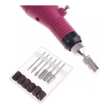 Imagem de Lixadeira Unha Lixa Elétrica Profissional Bloco Motor Bivolt 5 brocas 