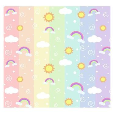 Imagem de Papel de Parede Adesivo Infantil Arco-íris Bebe Quarto Menina - 542pcp