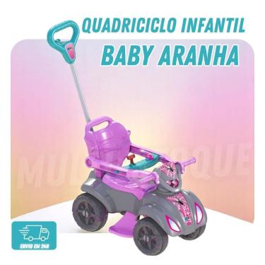 Imagem de Quadriciclo Infantil Rosa Baby Aranha - Diversão Garantida
