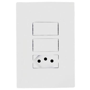 Imagem de Conjunto Interruptor Simples Duplo Com Tomada 10A I9 Ilumi