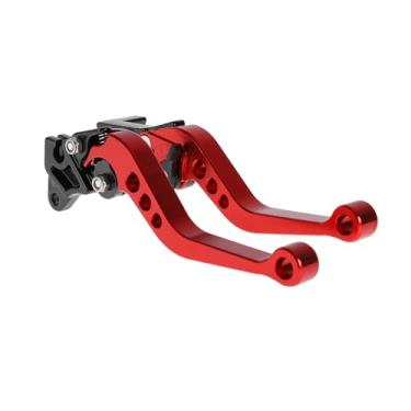 Imagem de VekAuto Alavancas de embreagem de freio curtas para Yamaha YFZ 450 S/T/V 2003-2006 Alavanca de freio ajustável para guidão de motocicleta liga de alumínio vermelho sólido 1 par