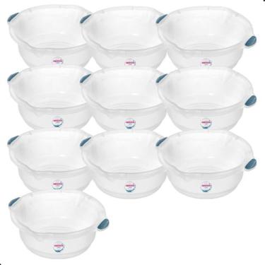 Imagem de Kit 10 Bacia Plastica Para Limpeza e Uso Geral Hydrus Transparente 5L 