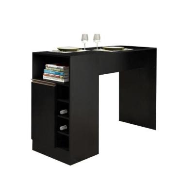 Imagem de Bancada Balcão/Mesa de Cozinha Gourmet com Adega 1 Porta Cor Grafite -