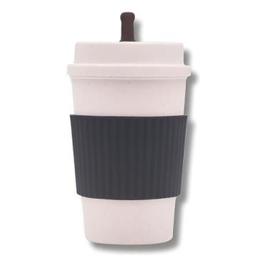 Imagem de 2 Copos P/café Starbucks C/tampa E Mexedor - Em Bambu 450ml - NoBrand,