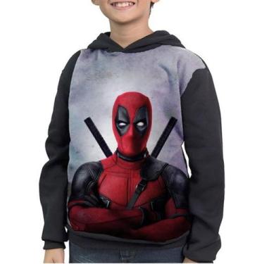 Imagem de Casaco Moletom Infantil Tagarela Deadpool Mercenário - smoke, Preto, 2