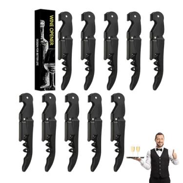 Imagem de Abridor de vinho saca-rolhas profissional abridor de garrafas cerveja 3 em 1 abridor de garrafas saca-rolhas vinho (20, preto)