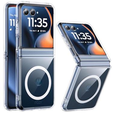 Imagem de FNDMIL Capa magnética para Motorola Razr 2025/Motorola Razr 2024 compatível com MagSafe Integrated Structure Slim para Motorola Razr 60/50, transparente