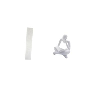 Imagem de Fenteer Abajur de Chão de Papel Abstrato para Sala de Estar, Decoração de Mesa, Luminária de Pé com Estátua de Pensador, Decoração para Prateleira, Estante de