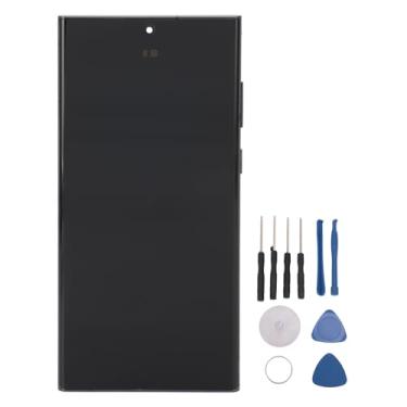 Imagem de S22 Ultra Screen Substituição Touch Screen Display Digitalizador Assembléia com função de impressão digital de moldura Kit de ferramentas de reparo profissional para telefone europeu OLED Display