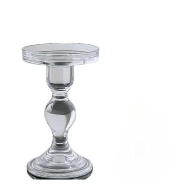 Imagem de Castiçal de Vidro, Porta Velas para Decoração de Mesa e Aparador com Estilo e Elegância(Pilar Médio)